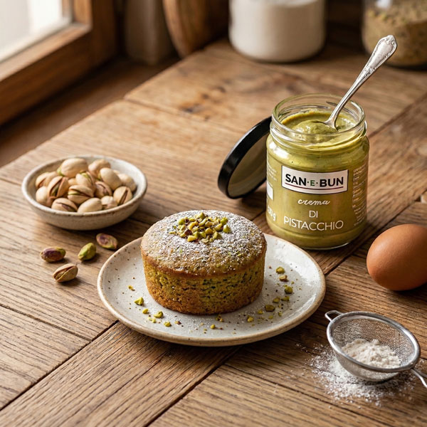 Ricetta tortino con crema di pistacchio San e Bun