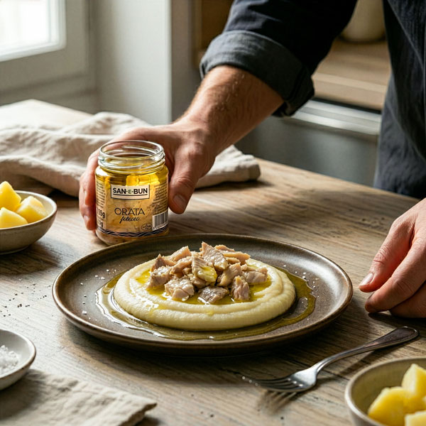Ricetta Filetti di orata San e Bun con crema di patate