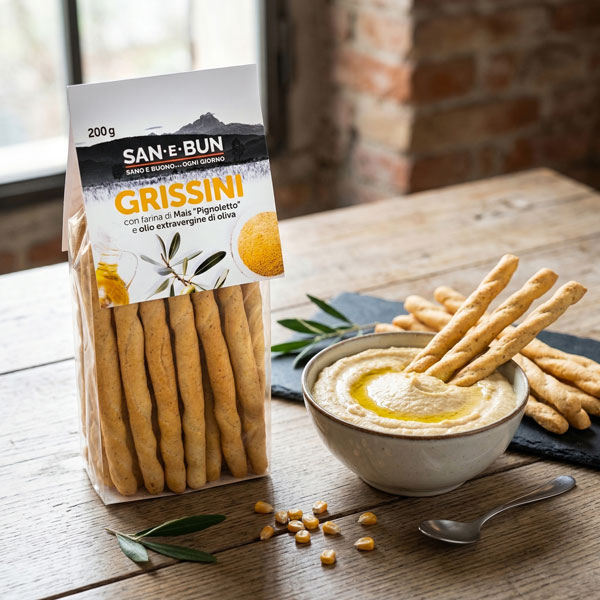 Ricetta grissini San e Bun con Hummus di Ceci San e Bun