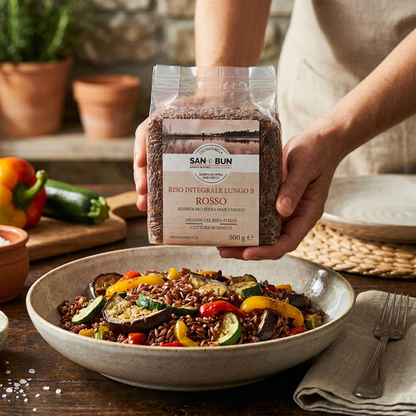 Ricetta: Riso rosso e verdure grigliate