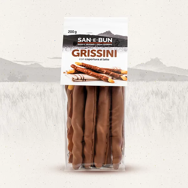Grissini ricoperti al cioccolato al latte - San e Bun
