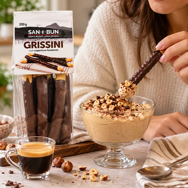 Ricetta: grissini ricoperti al cioccolato fondente con crema caffè